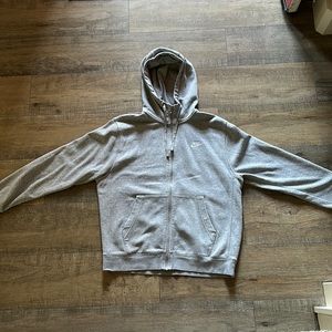 Grey Nike zip up hoodie